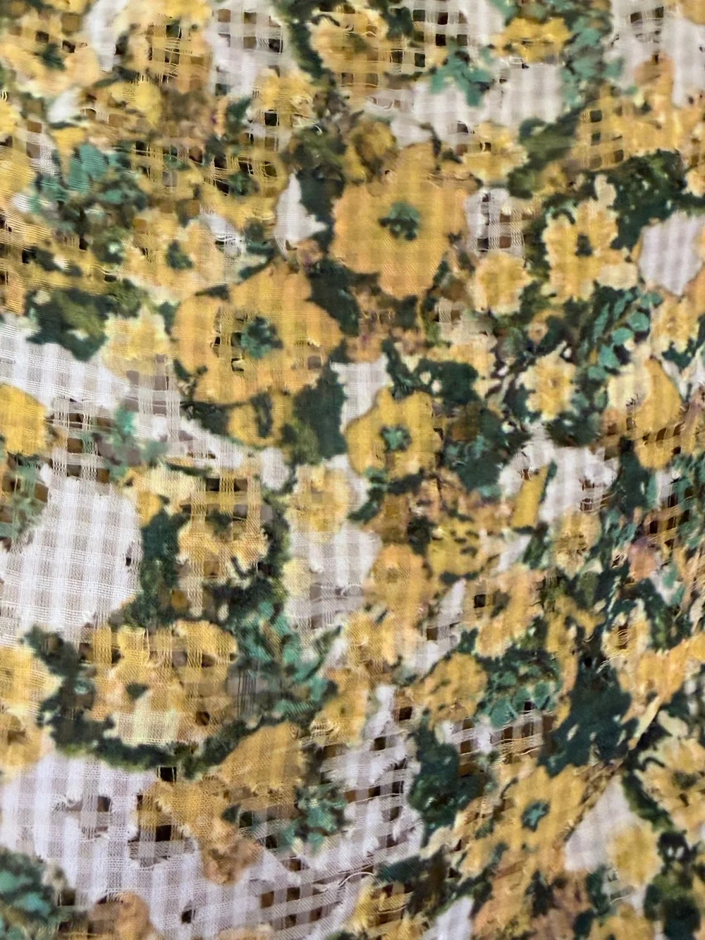 Isabel Marant Yellow Green Silk Perforated Floral Cottagecore Wrap Mini Skirt